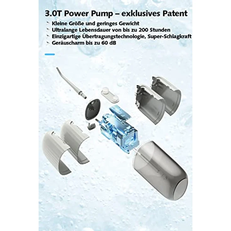 Munddusche Kabellos für Zähne Mundduschen Testsieger Elektrische Zahnreiniger Mit 4 Modi und 3Gears IPX7 wasserdichte Tragbarer USB Wiederaufladbar Wasser Zahnseide für Zuhause und Reisen – Bild 4