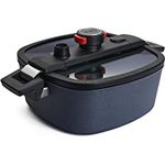 Woll Active Lite Kasserolle viereckig mit Deckel und Silikoneinsatz, 26 cm x 26 cm, 10,5 cm hoch, 5.5 Liter, mit 2 Seitengriffen - Induktiv - Geeignet für alle Herdarten, Aluminium, anthrazit