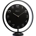 Miraval Uhr Miraval Design Tischuhr mit LED in Schwarz, Durchmesser 30 cm, lautloses Japanisches Quarzuhrwerk