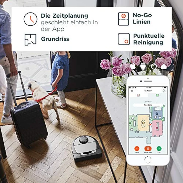 Neato Robotics D750 Saugroboter, Eckenreinigung mit exklusivem Haustierzubehör für Teppiche und Hartböden, App-Alexa kompatibel – Bild 9
