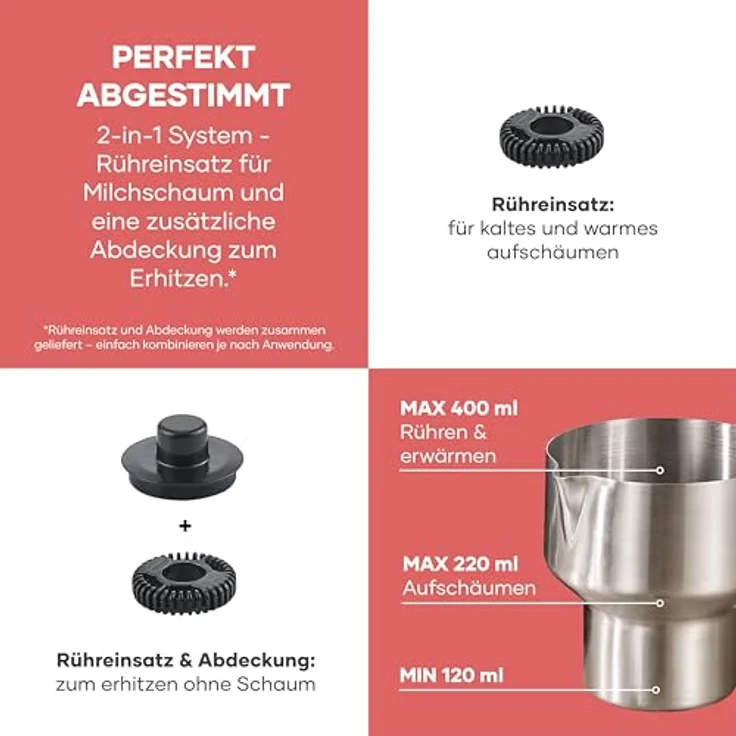 Severin Milchaufschäumer SM 3579, Induktionstechnologie, Schokoladen-Funktion, Edelstahl – Bild 9