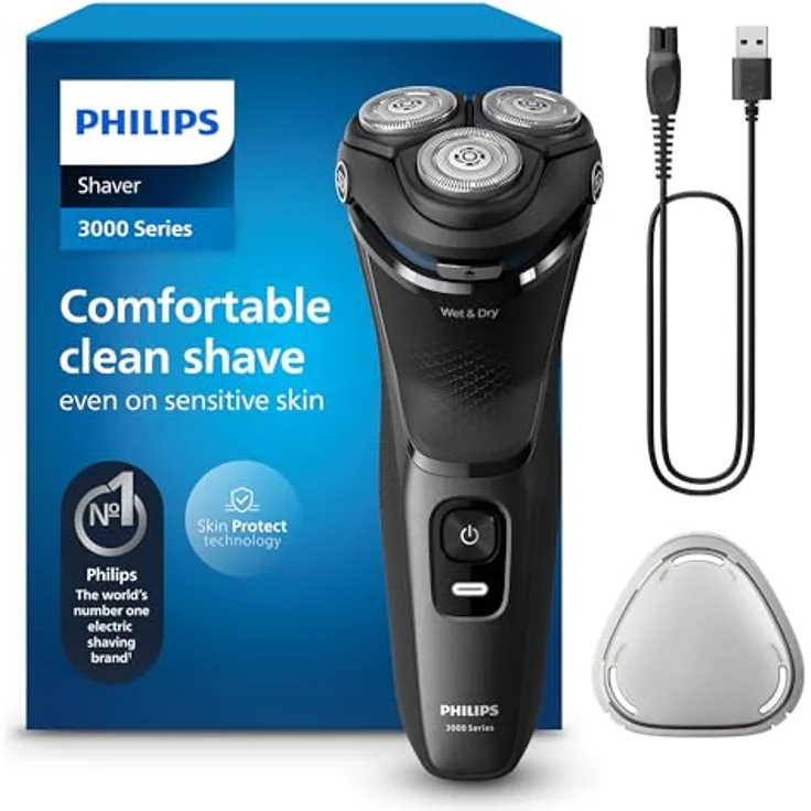 Philips Shaver Series 3000 Elektrorasierer für Männer mit SkinProtect-Technologie, Anthrazit, kabellos