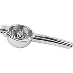 SALLYS Edelstahl Zitruspresse All-In-One – Profiqualität, Manuelle Saftpresse für Zitrusfrüchte, Robust & Spülmaschinenfest