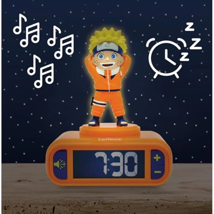 Lexibook Naruto Nachtlicht-Wecker RL800NA mit LCD-Bildschirm, 6 Klingeltönen und Schlummerfunktion – Bild 2