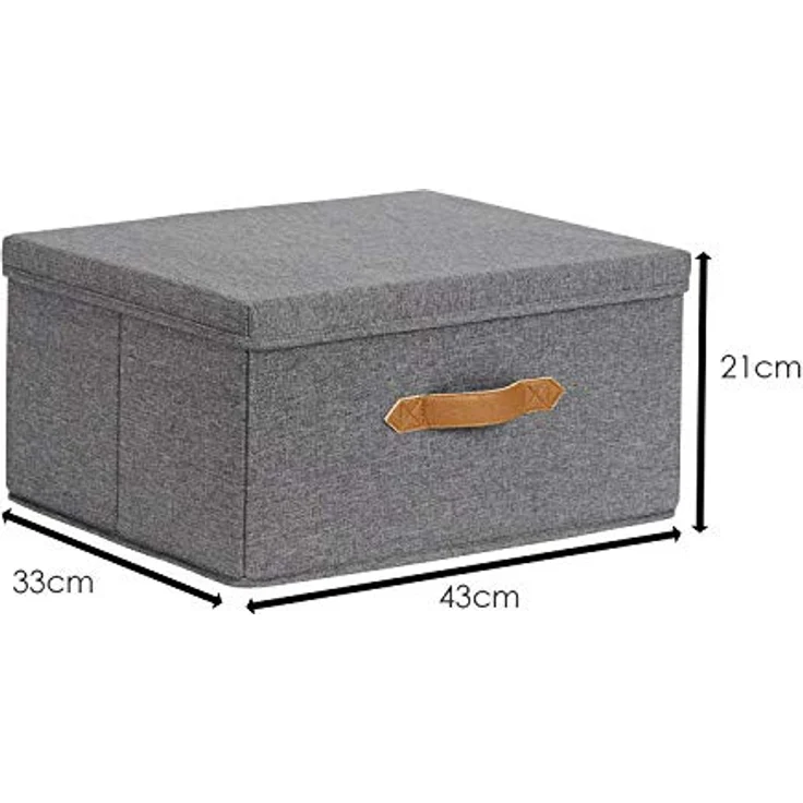 LOVE IT STORE IT Premium Aufbewahrungsbox mit Deckel - Aus hochwertigem Stoff - Extra groß und stabil - Grau - 43x33x21 cm – Bild 4