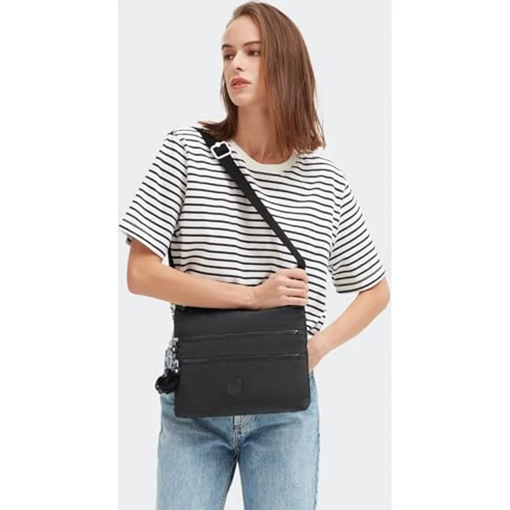 Kipling Basic Alvar, Damen Umhängetasche mit zwei Hauptfächern, 33 cm, Schwarz – Bild 7