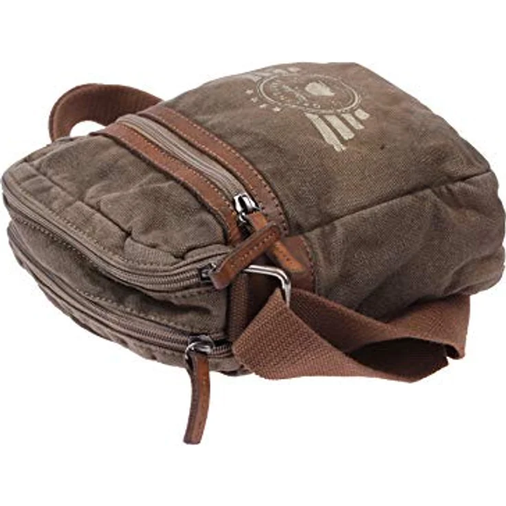 Greenburry Umhängetasche Vintage Aviator, Canvas mit Lederbeschlägen, zwei Hauptfächern und gepolstertem Tabletfach 19cm x 19cm – Bild 4