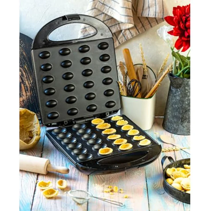 Adler Waffeleisen AD 3039B Nut Maker, 1400,00 W, Toaster für Nüsse Erdnüsse Haselnüsse, 24 Stück XL, schwarz – Bild 3