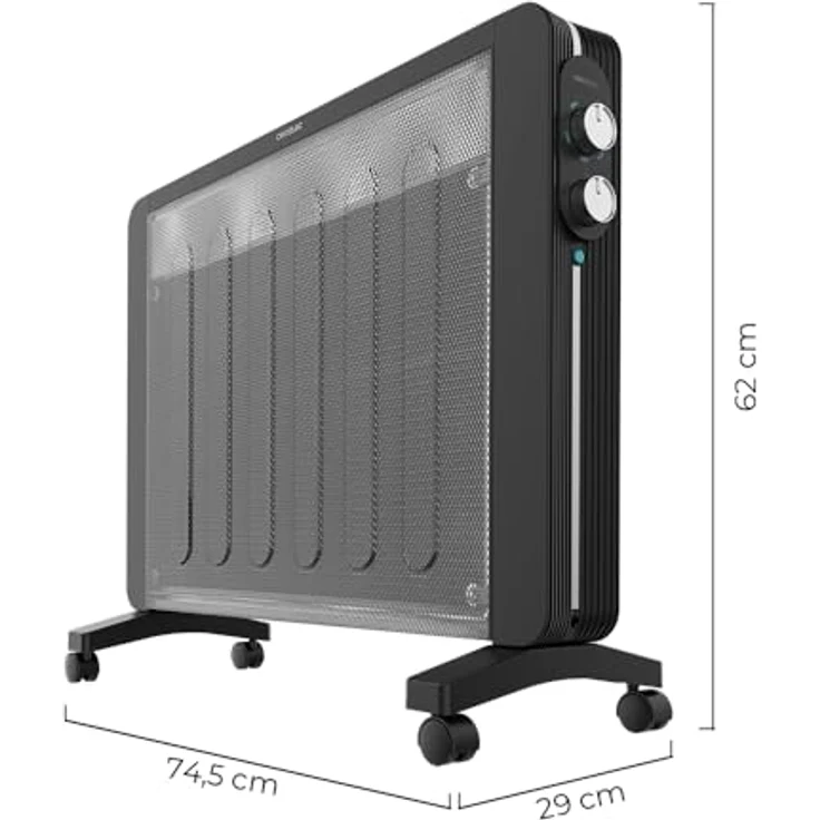Cecotec Mica-Heizplatte Ready Warm 2000 Now, 2000 W, einstellbares Thermostat und 2 Leistungsstufen, Strahlungs- und Konvektionswärme, Abdeckungsbereich 25 m², weiß – Bild 4