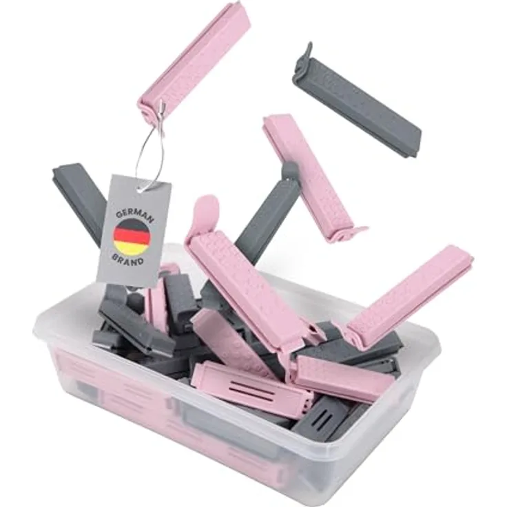Pro Home Verschlussclips 30er Set, 3 Größen (L/M/S) Frischhalteclips mit 0,8L Aufbewahrungsdose, luftdicht und vielseitig einsetzbar