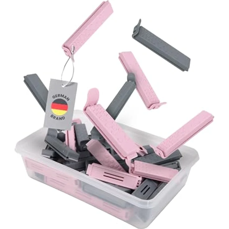 Pro Home Verschlussclips 30er Set, 3 Größen (L/M/S) Frischhalteclips mit 0,8L Aufbewahrungsdose, luftdicht und vielseitig einsetzbar – Bild 1
