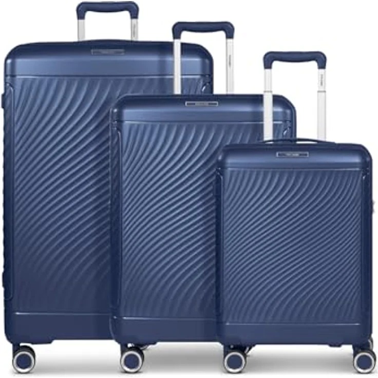 Picard Vienna 4 Rollen Kofferset 3-teilig, navy blue, mit Dehnfalte, 100% Polypropylen, Maße 50 cm x 29 cm x 74 cm – Bild 2