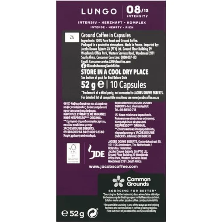 Jacobs Lungo 8 Intenso, Kaffeekapseln, Nespresso Kompatibel, Kaffee, 10 Kapseln, á 5.2 g – Bild 5