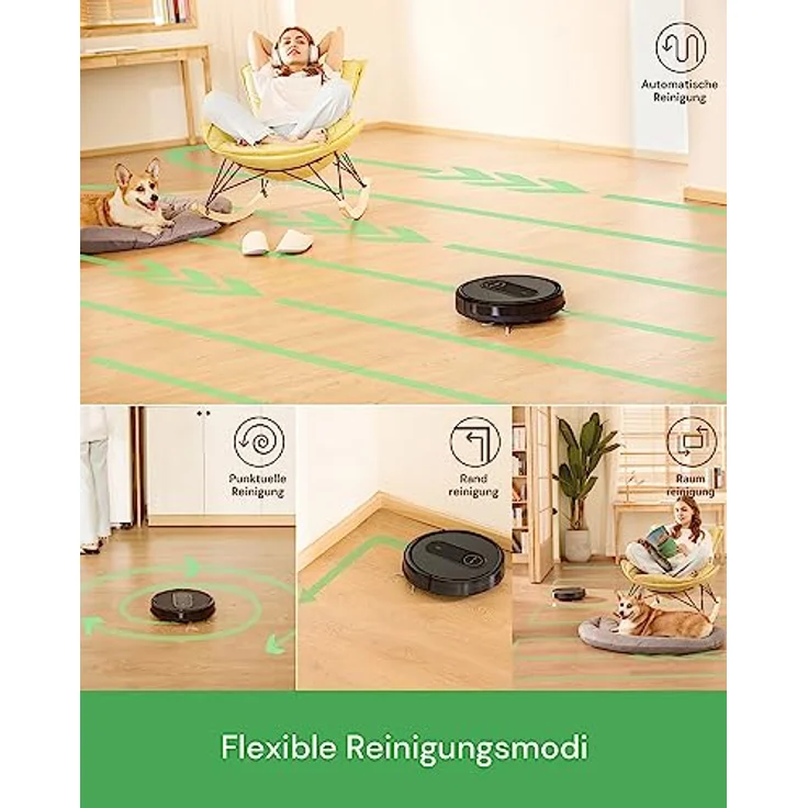 Vactidy Nimble T7 Saugroboter mit Wischfunktion mit 2800Pa Saugkraft, Wischroboter mit 120Min Laufzeit, Staubsauger Roboter mit Wischfunktion mit Alexa&App&Siri Steuerung für Tierhaare/Teppich – Bild 5
