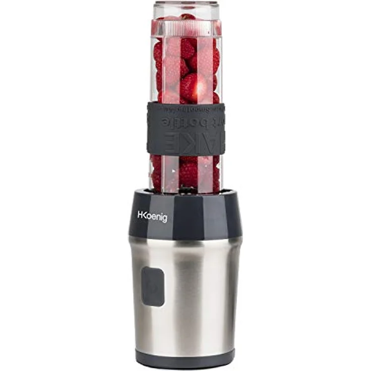 H.Koenig MXK30 Mini Standmixer, 300W 0,57L Kapazität, Edelstahl, schwarz, transparent – Bild 3