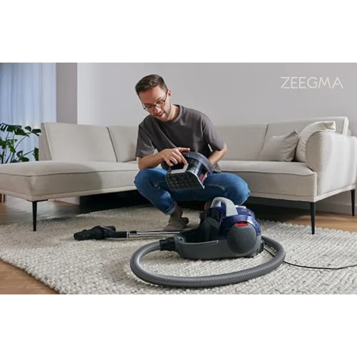 ZEEGMA Zonder Verre Flow, Beutelloser Staubsauger mit 800 W, hohe Saugleistung, leise, 2 hygienische Filter, 12 m Reichweite – Bild 8