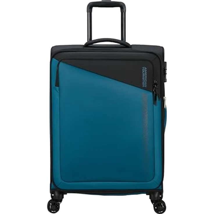 American Tourister Daring Dash - Spinner M, Erweiterbar Koffer, 66.5 cm, 67/75 L, Schwarz/Blau – Bild 2