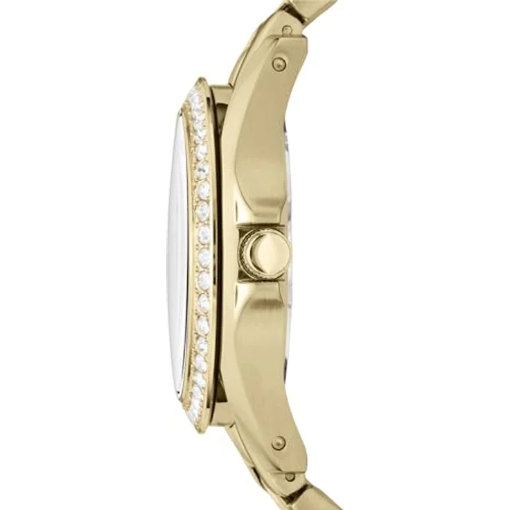 Fossil Multifunktionsuhr RILEY ES3203, Damen Quarzuhr mit Edelstahlarmband und Glassteinen – Bild 4