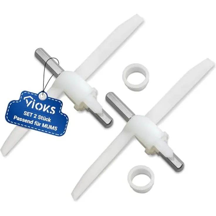 VIOKS SET 2x Mitnehmer mit Ausräumflügel Ersatz für Bosch 00630760 630760 00621923 für Durchlaufschnitzler in Küchenmaschine MUM5 MUMS MUMV MUZ5 MUZ5DS MUZ5VL MUM58L20 & Bosch MUM 5 Zubehörteile - Hochwertige und praktische Bosch Küchenmaschine Mum5 Ersatzteile, 2er Pack