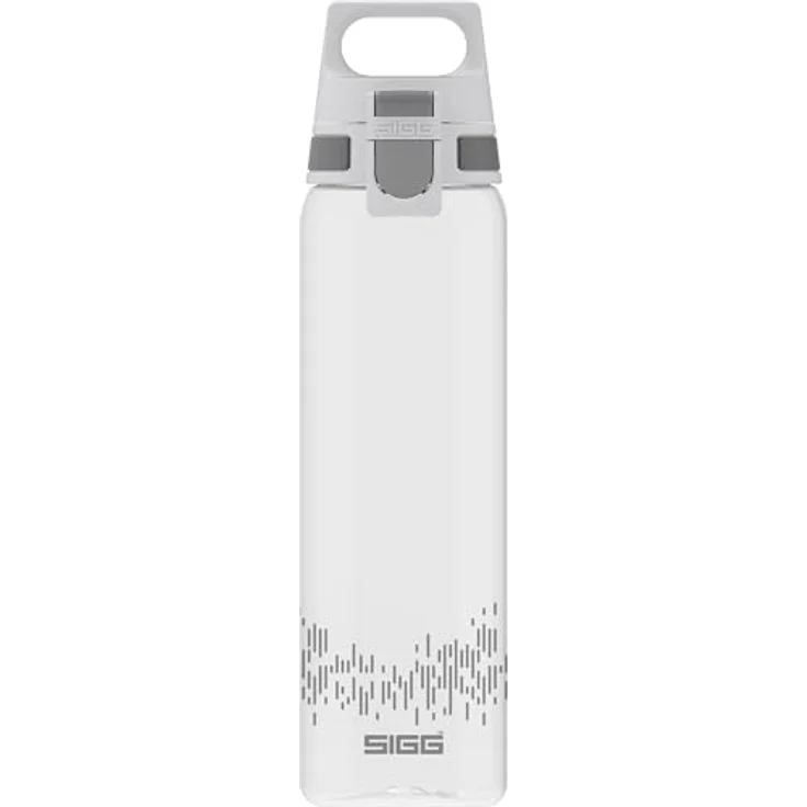 SIGG Total Clear ONE MyPlanet™ Trinkflasche (0.75 L), BPA-freie und auslaufsichere Trinkflasche, bruchfeste Sport Trinkflasche aus Tritan mit Fruchtfilter, Anthrazit – Bild 1