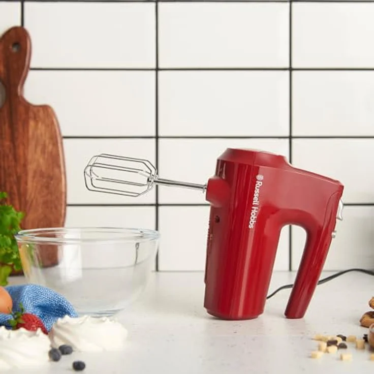 Russell Hobbs Handrührgerät Desire Red, 350W mit 5 Geschwindigkeitsstufen, Pulsfunktion und spülmaschinengeeigneten Aufsätzen – Bild 2