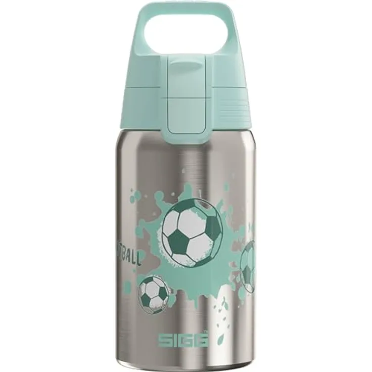 Sigg Trinkflasche, 0,5 Liter Edelstahl, auslaufsicher mit WMB-ONE Deckel für Kinder