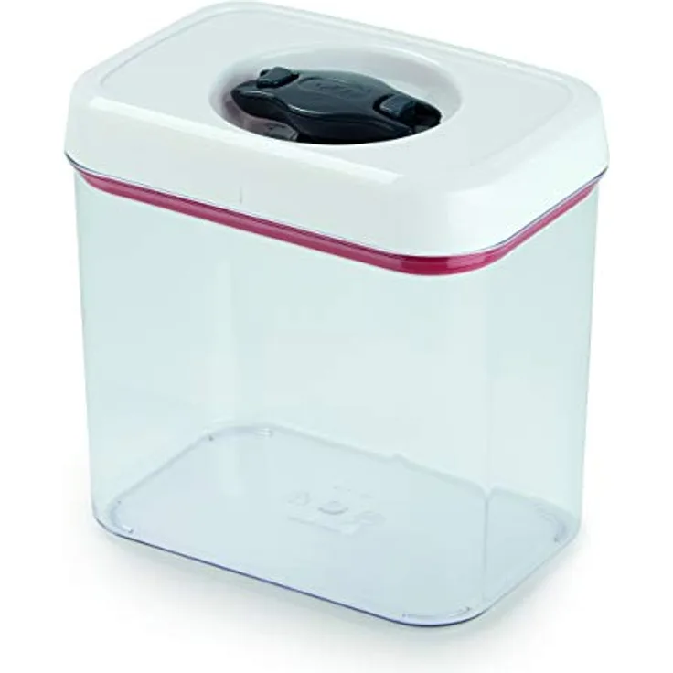 Zyliss E981054 Twist & Seal Aufbewahrungsdose 1.6l, weiß rot, Kunststoff, luftdicht, platzsparend, Spülmaschinengeeignet, 5 Jahre Garantie