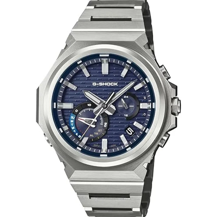 Casio G-Shock G-Steel GST-B1000D-2AER, Solar-Quarzuhr aus Edelstahl mit Bluetooth-Verbindung, Silber/Blau