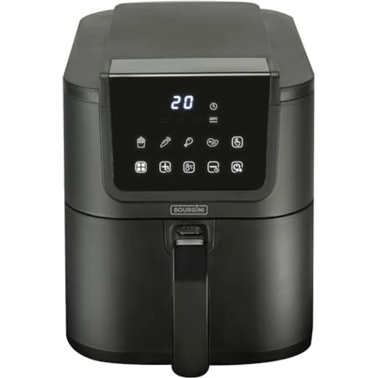 BOURGINI Luftfritteuse mit Keramikbeschichtung, 5 Liter, schmales Format, 35% kompakter, 1500 W, ideal für ein ungiftiges Zuhause – Bild 4
