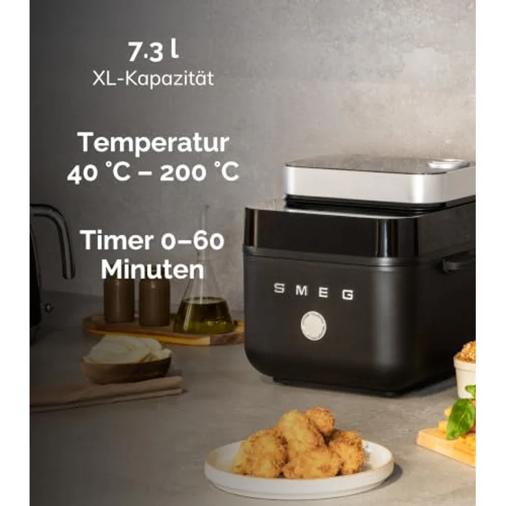 Smeg Heißluftfritteuse AFC01SBMEU, Heißluftfritteuse in storm blue mit multifunktionalem Kochsystem – Bild 2
