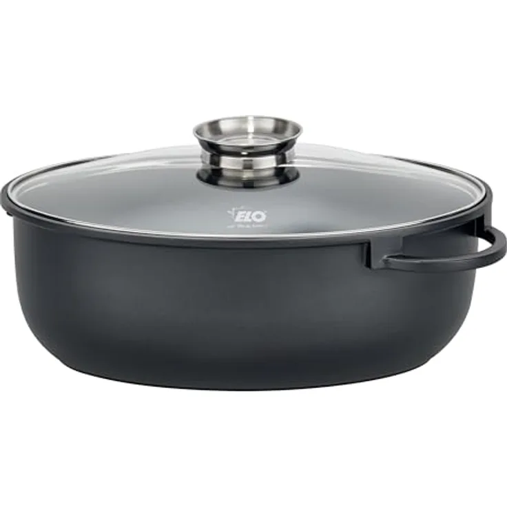 ELO Bräter ALUCAST D 38 cm grau, Aluminiumguss mit Antihaftversiegelung und gelochtem Induktionsboden