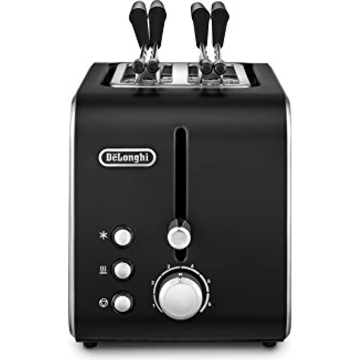 De'Longhi CTX2203.BK 2-Scheiben-Toaster, 550W, 6 Bräunungsstufen, edelstahl, schwarz – Bild 3