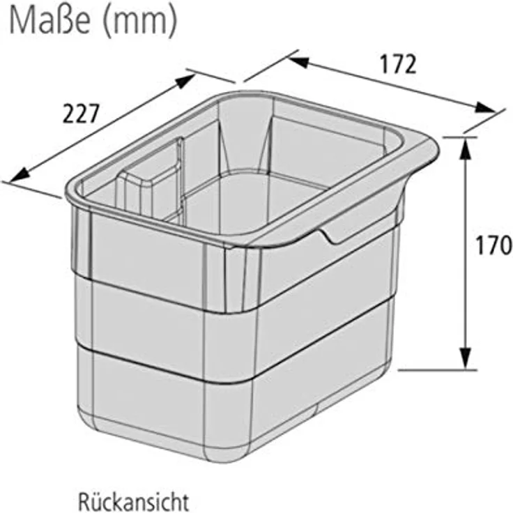Biobin Multifunktionsbehälter 4,2 L anthrazit mit Deckel 170 x 227 x 172 mm zum Einhängen Multifunktionsbox Einhängebehälter von SO-TECH® – Bild 4