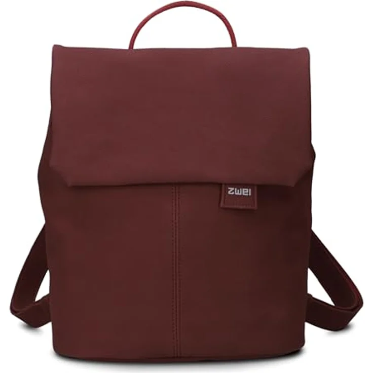 Zwei Mademoiselle.M City Rucksack, 29 cm, rot aus 100% Polyurethan, 24 x 13 x 29 cm – Bild 4