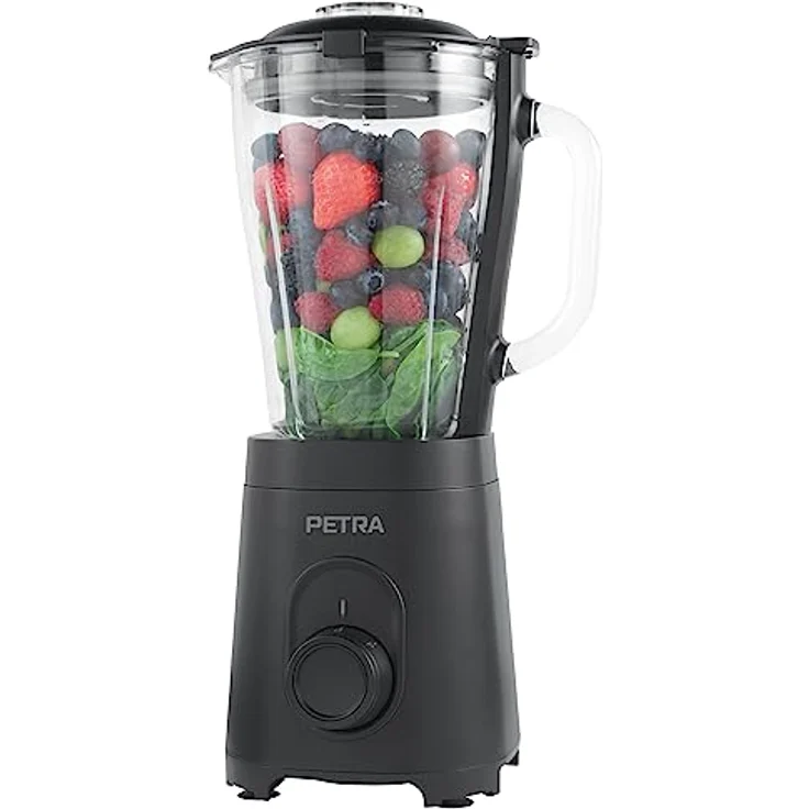 Petra PT5531MBLKVDE Glas Standmixer - BPA Frei 1.5L Krug-Mixer, 600W Smoothie Maker, Edelstahlklinge – Bild 1