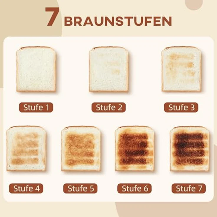 HOMCOM Toaster 4 Scheiben, Schwarz mit 7 Bräunungsstufen, Auftaufunktion und Aufwärmfunktion – Bild 5