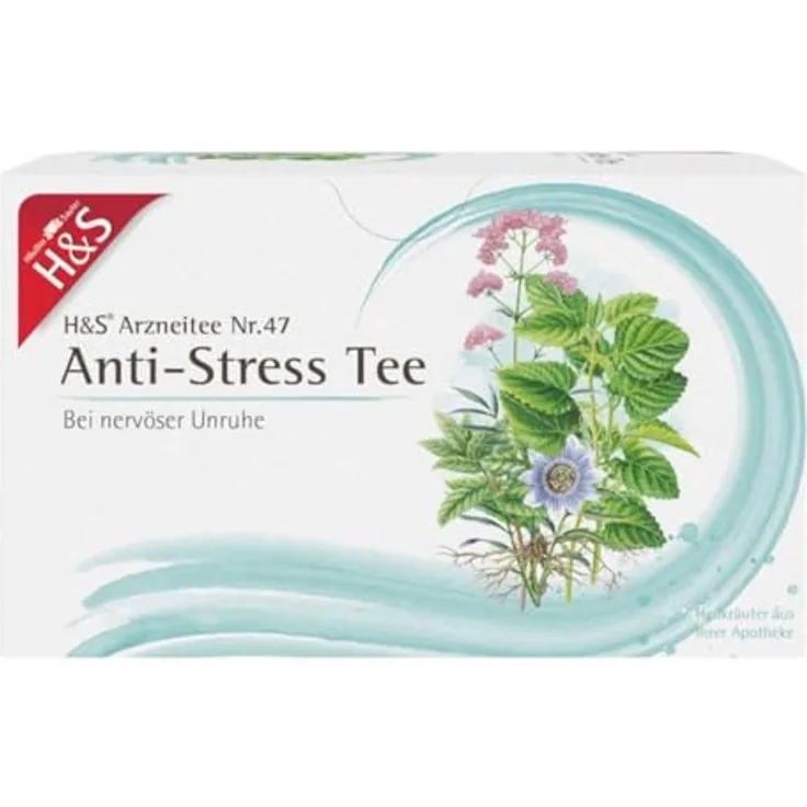 H&S Anti-Stress Tee, Pflanzliches Arzneimittel bei nervösen Erregungszuständen, 20 Filterbeutel à 2 g