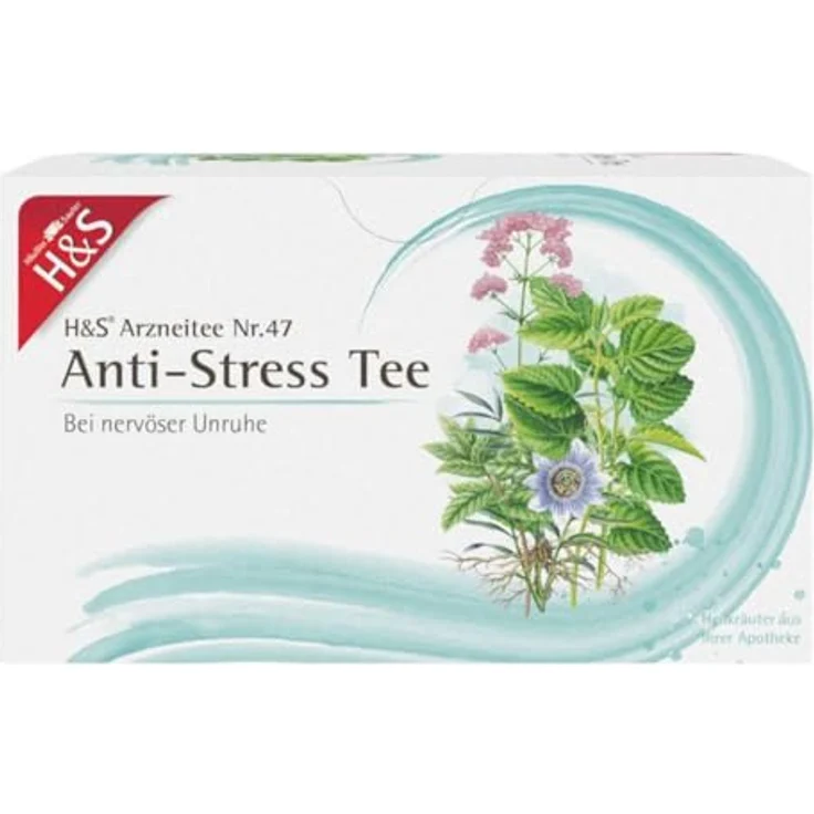 H&S Anti-Stress Tee, Pflanzliches Arzneimittel bei nervösen Erregungszuständen, 20 Filterbeutel à 2 g – Bild 1