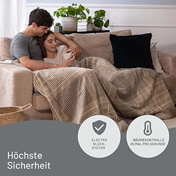 Imetec Adapto Elegance, Heizdecke, Wärmedecke, 180x140 cm, weicher Stoff, Energieeinsparung, Adapto-Technologie, schnelles Aufheizen, 6 Temperaturen, waschbar – Bild 4