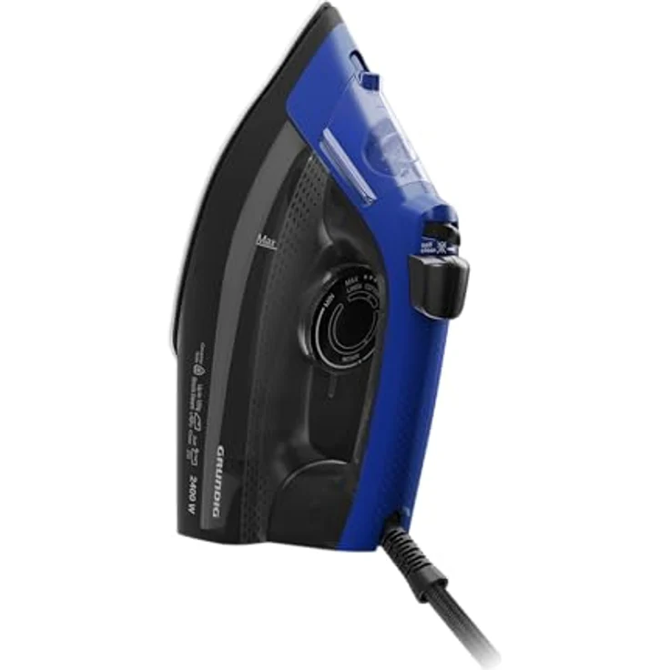 GRUNDIG SI 3450 L Dampfbügeleisen, 2.400 W, 120 g/Min Dampfstoß, 25 g/Min Dampfleistung, Keramik-Bügelsohle, 220 ml Wassertank, Blau/Schwarz – Bild 2