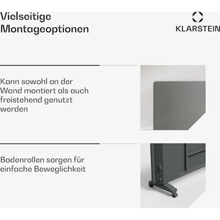 Klarstein Bansin Smart 2500 Konvektor-Heizung - 2500W, App-Steuerung, X-Shape Heizelement, Elektroheizung für Wohnräume & Wintergärten – Bild 4