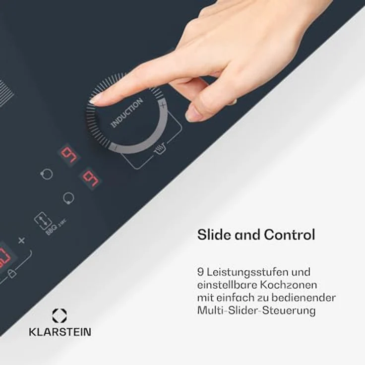 Klarstein Delicatessa 60 Induktionskochfeld - 4-Zonen-Einbaukochfeld, 7.000 W mit Booster, Flexizone und Kindersicherung, Anthrazit, 59-cm-Glaskeramikoberfläche – Bild 6