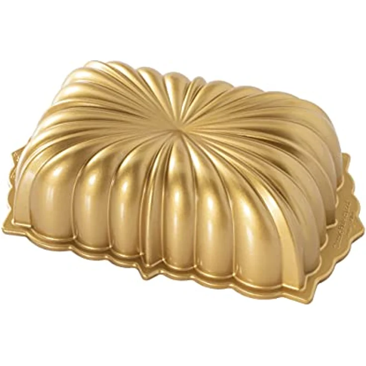 Nordic Ware Klassische Kastenform, gewellt, für 6 Tassen, goldfarben – Bild 2