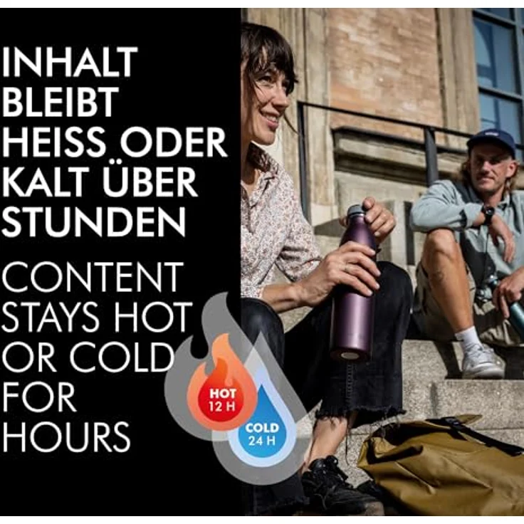 Alfi TC Bottle Isolierflasche, Dunkelgrün, Metall, 1,0 L, BPA-frei, doppelwandig, 100% dicht, bruchsicher, für warme und kalte Getränke – Bild 3