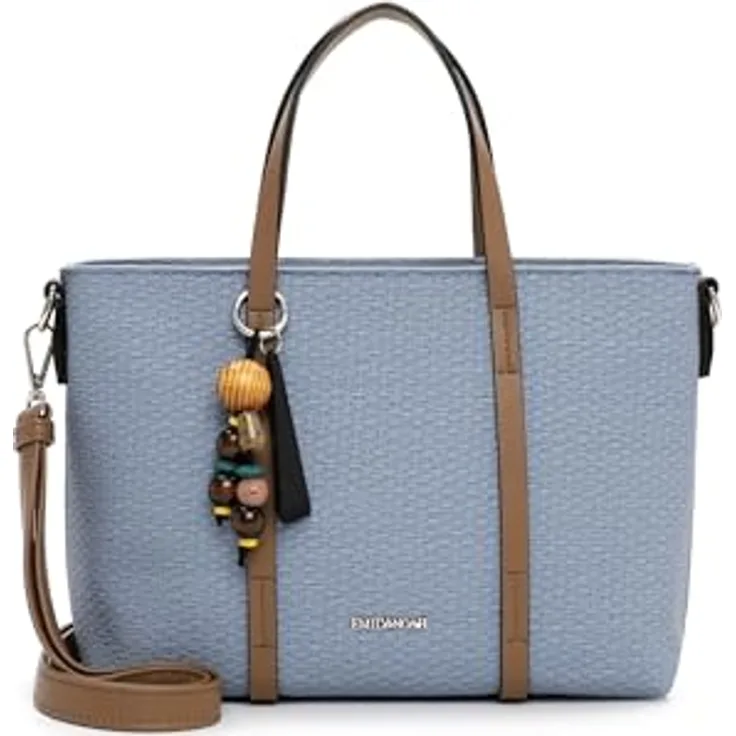 EMILY & NOAH Shopper E&N Johanna, Damenhandtasche mit geprägter Oberfläche, abnehmbarer Umhängeriemen, schwarz