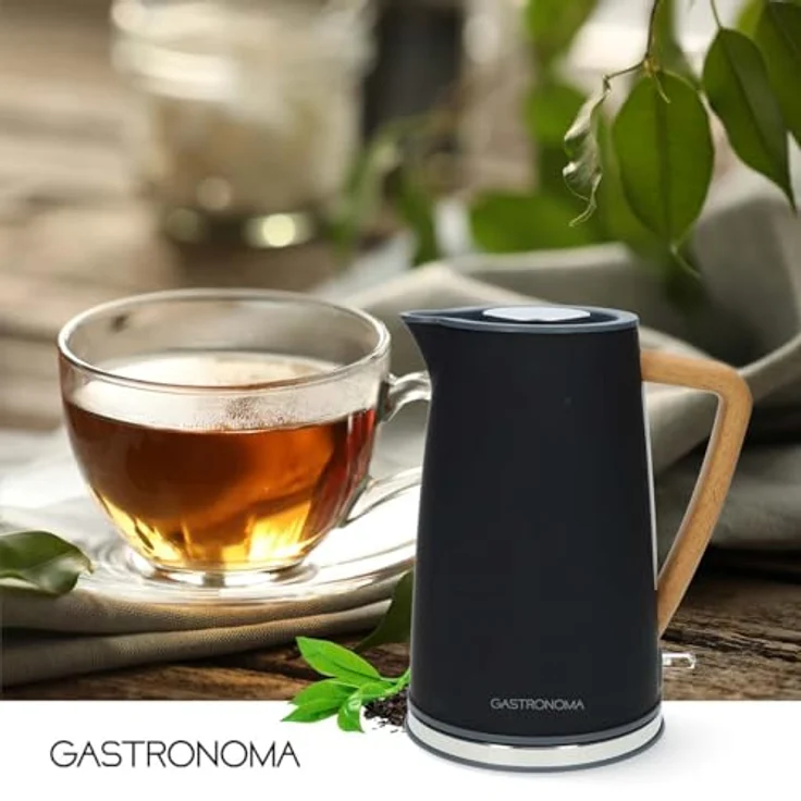GASTRONOMA Wasserkocher 18130006, 2.7 l, 2200 W, Edelstahl mit Soft-Touch-Oberfläche und Holzoptik-Akzenten – Bild 9