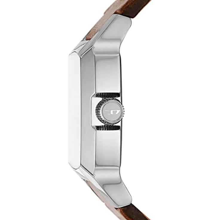 Diesel Herrenuhr Cliffhanger, Dreizeigeruhrwerk, 36mm Silbernes Edelstahlgehäuse mit Lederarmband, DZ1998 – Bild 4