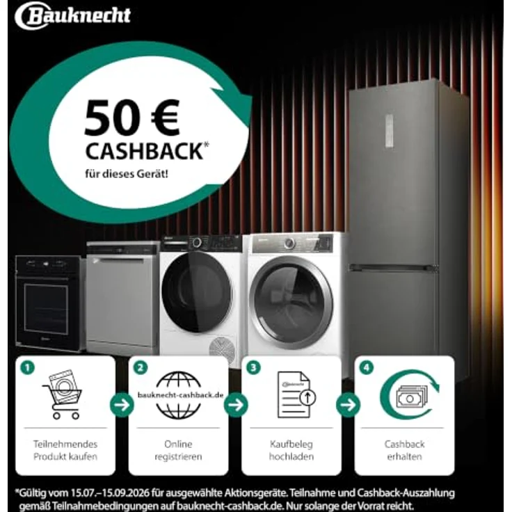 BAUKNECHT B WM 10A11 BC, Waschmaschine mit 10 kg Fassungsvermögen, 1.351 U/Min., Energieeffizienz A, Adaptive Wash, PrecisionWash und Steam Therapy – Bild 2