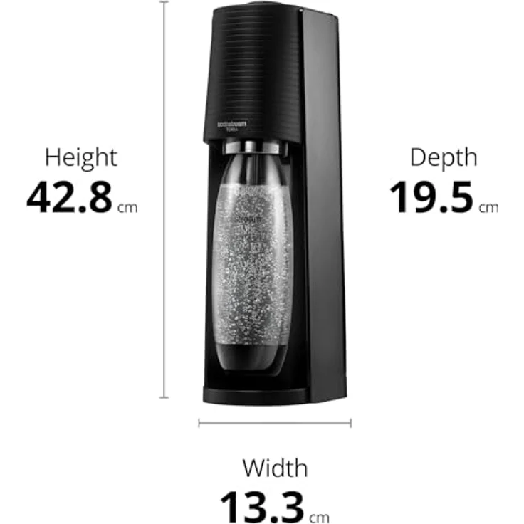 SodaStream Terra Wassersprudler, CO2-Zylinder 60L, inkl.1 L PET-Flasche, schwarz – Bild 5