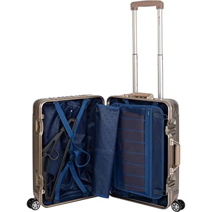 Travelhouse London Koffer Gold S-55cm Boardkoffer Alu-Rahmen Polykarbonat Hartschale TSA Zahlenschloss Handgepäck 47L – Bild 3